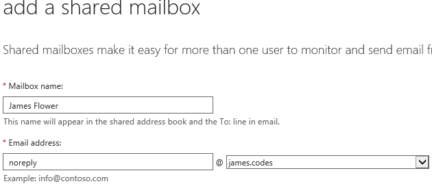 Add Shared Mailbox Screenshot